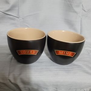 Bailey's YOURS and MINE coffee/dessert mugs.  (218)